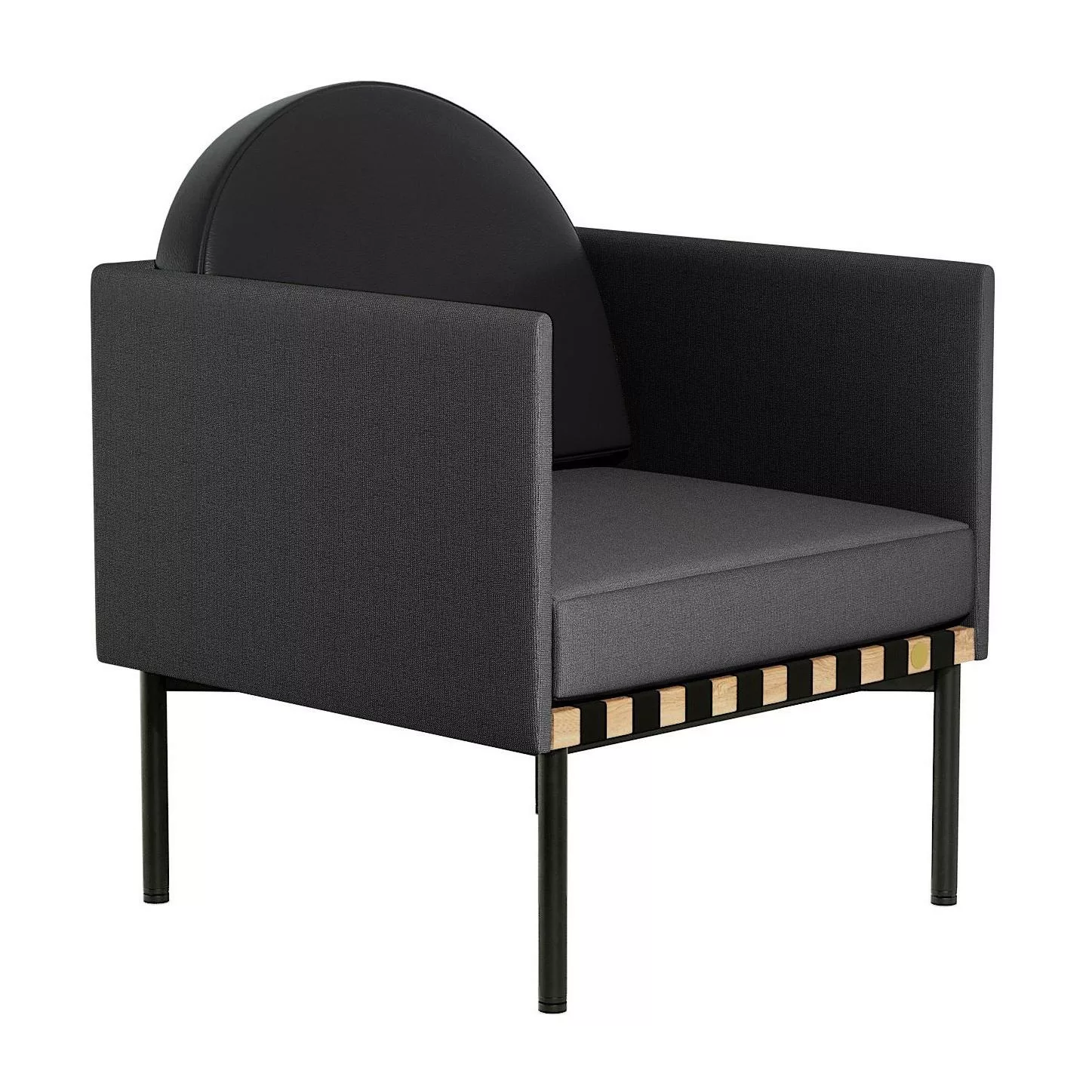 Petite Friture - Grid Sessel mit 2 Armlehnen Gestell Eiche - schwarz-grau/S günstig online kaufen
