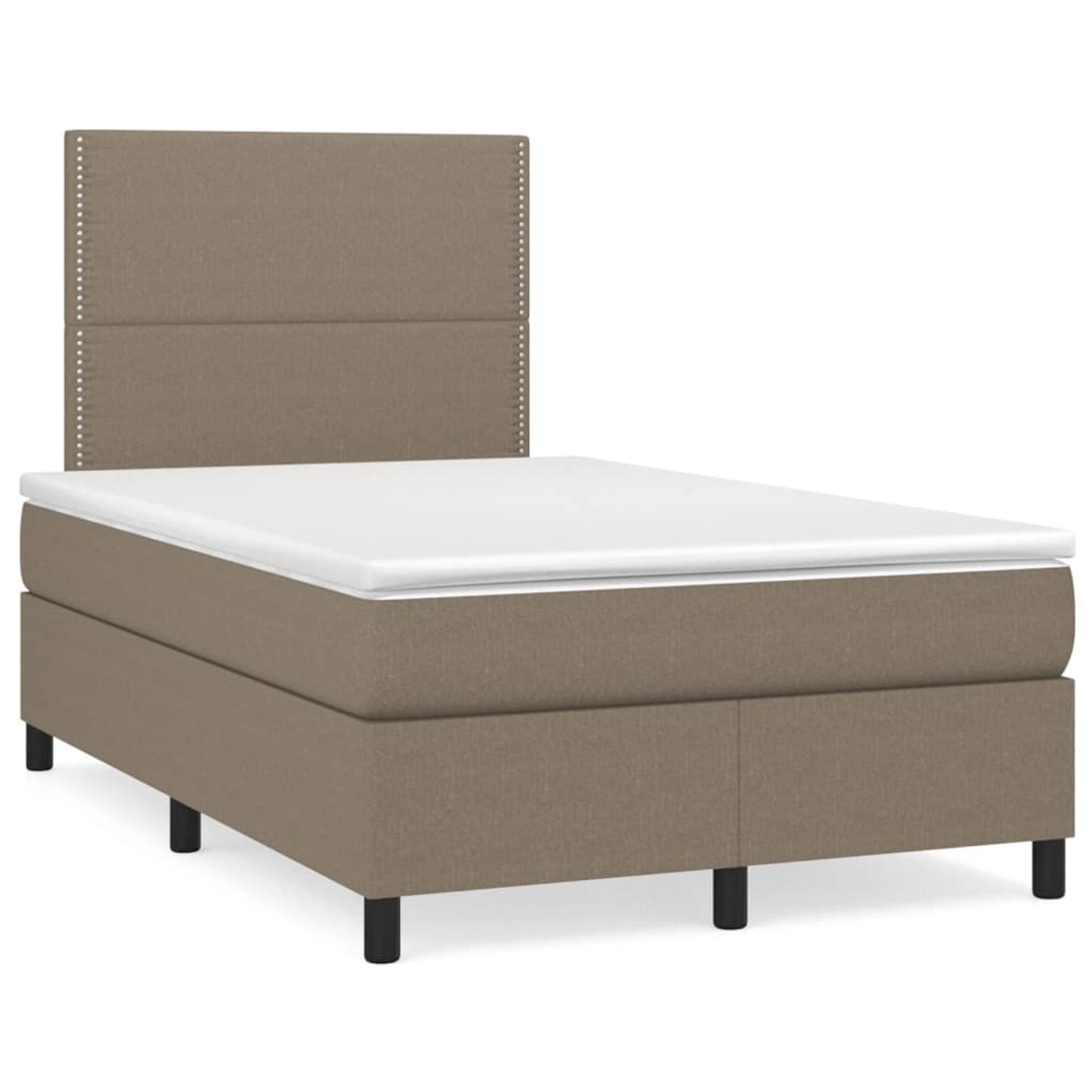 vidaXL Boxspringbett Boxspringbett mit Matratze Taupe 120x200 cm Stoff Bett günstig online kaufen