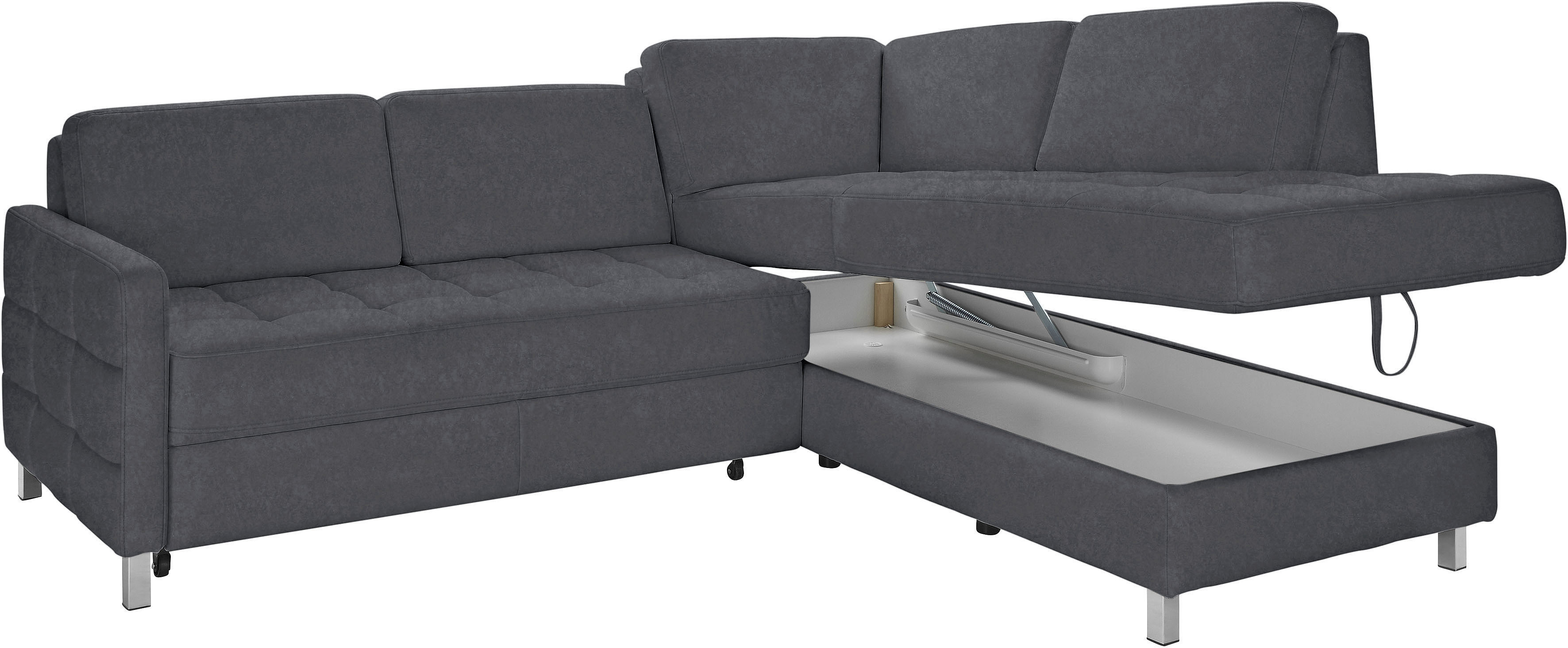 sit&more Ecksofa "Pablo L-Form", wahlweise mit Bettfunktion und Bettkasten günstig online kaufen