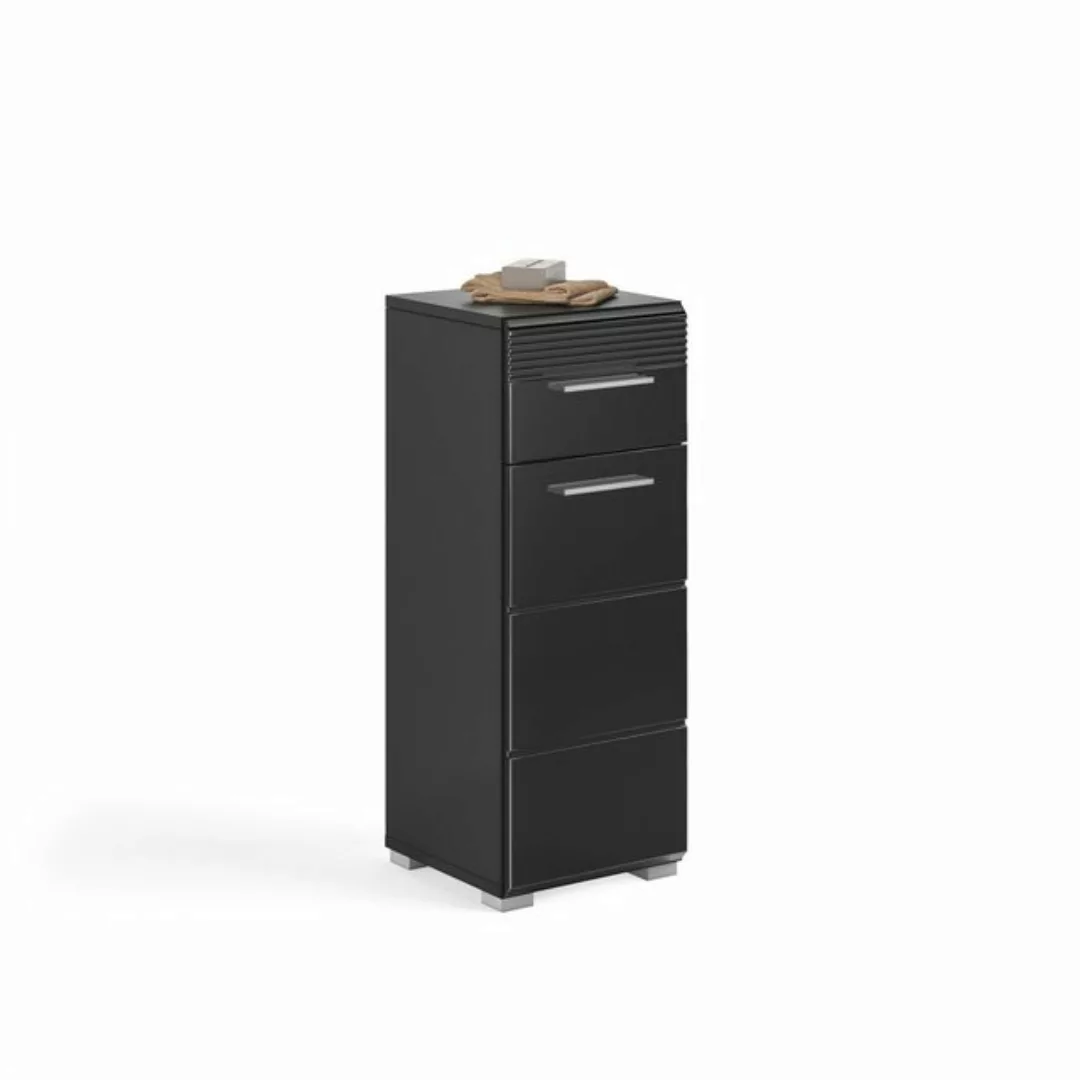 freiraum Hochschrank Linus in Schwarz Hochglanz - 30x80x31cm (BxHxT) günstig online kaufen