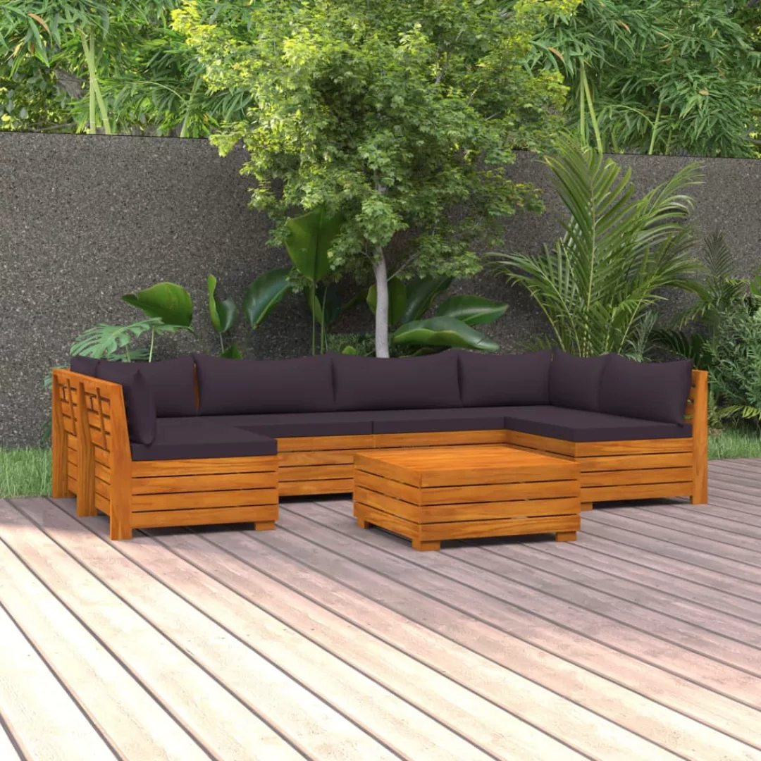 7-tlg. Garten-lounge-set Mit Kissen Massivholz Akazie günstig online kaufen