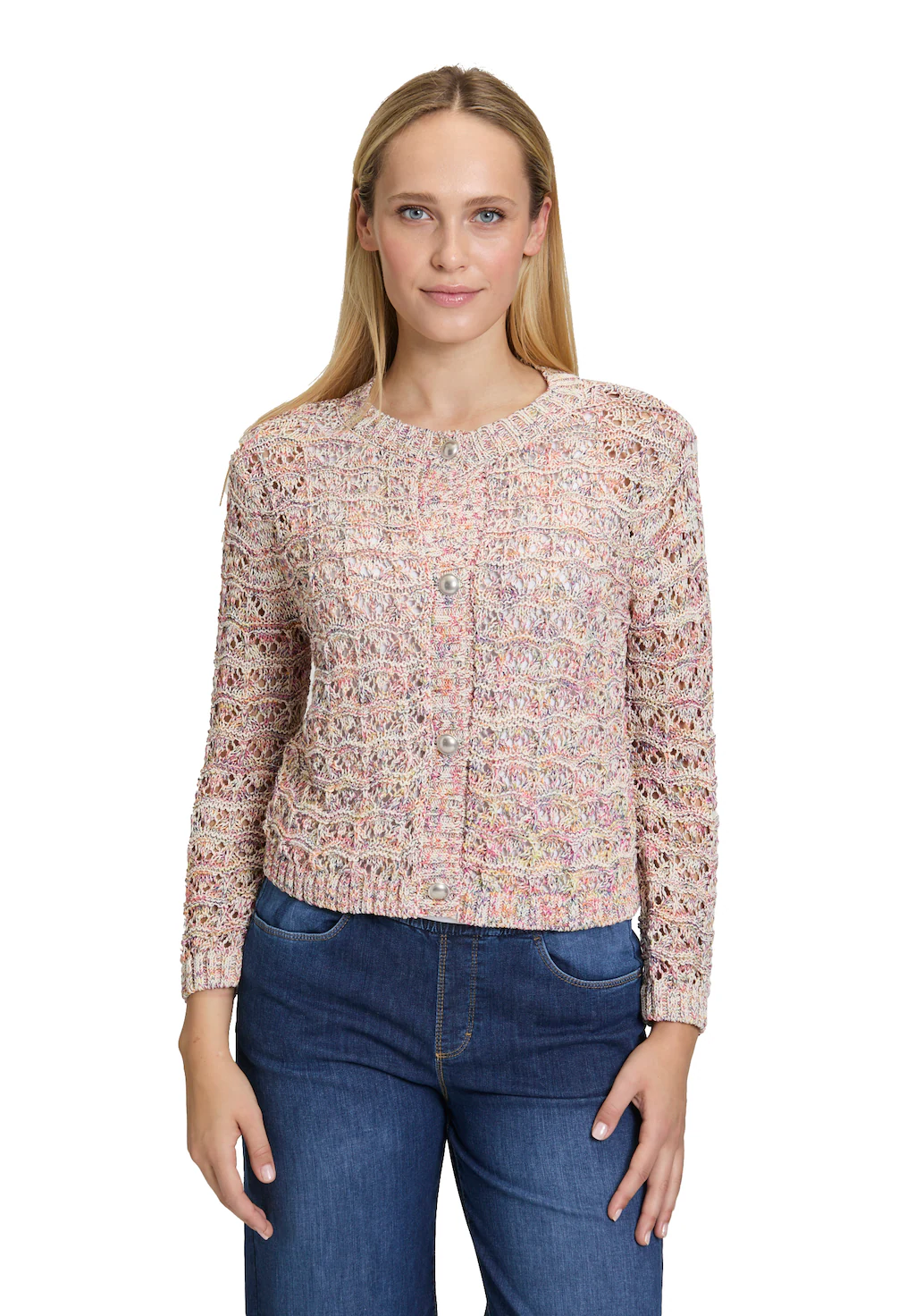 Cartoon Strickjacke "Cartoon Damen Strick-Cardigan mit Rundhalsausschnitt" günstig online kaufen