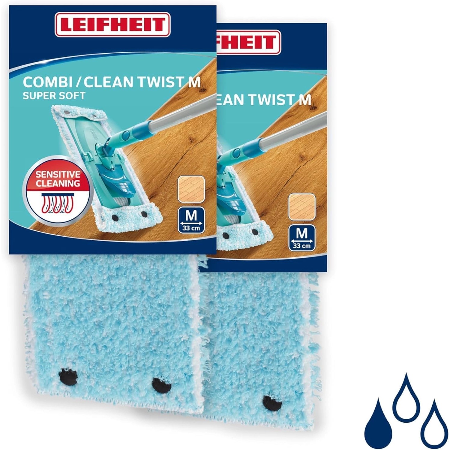 Leifheit 2er Set Wischbezug Combi/TWIST M 33cm Bezug Parkett & Holzböden günstig online kaufen