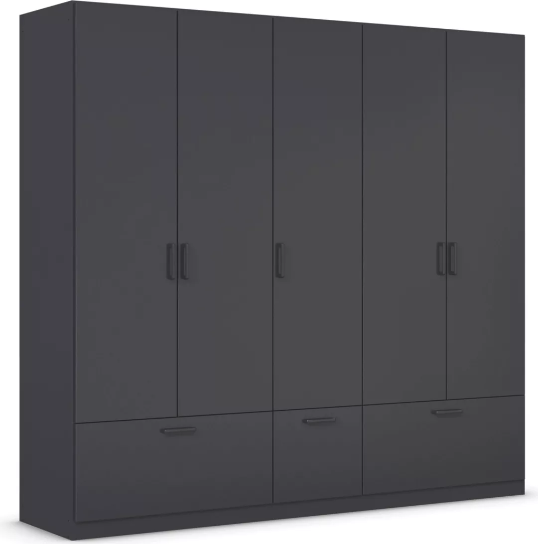 rauch Drehtürenschrank "Bari", mit Schubkästen und Metallgriff in Graumetal günstig online kaufen