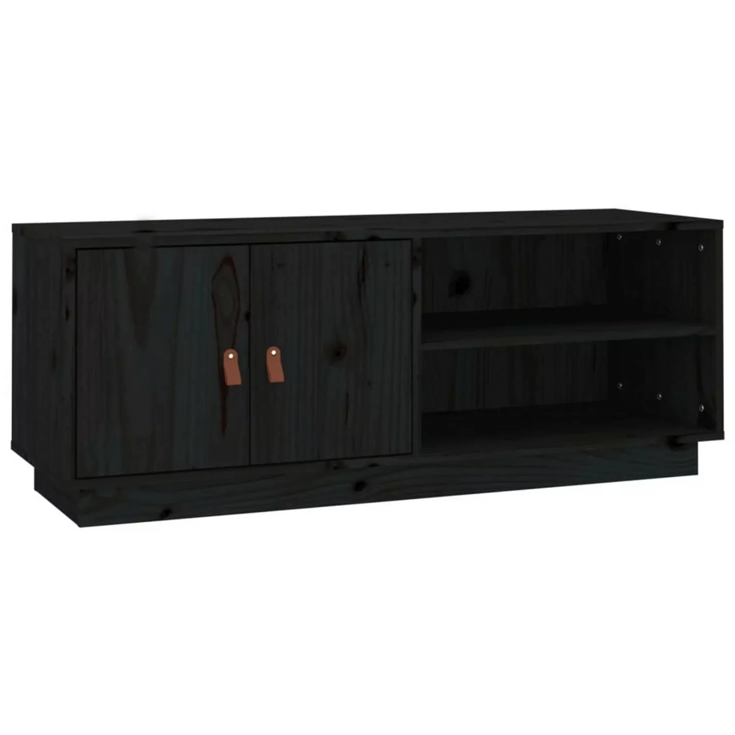 vidaXL TV-Schrank TV-Schrank Schwarz 105x34x40 cm Massivholz Kiefer (1-St) günstig online kaufen