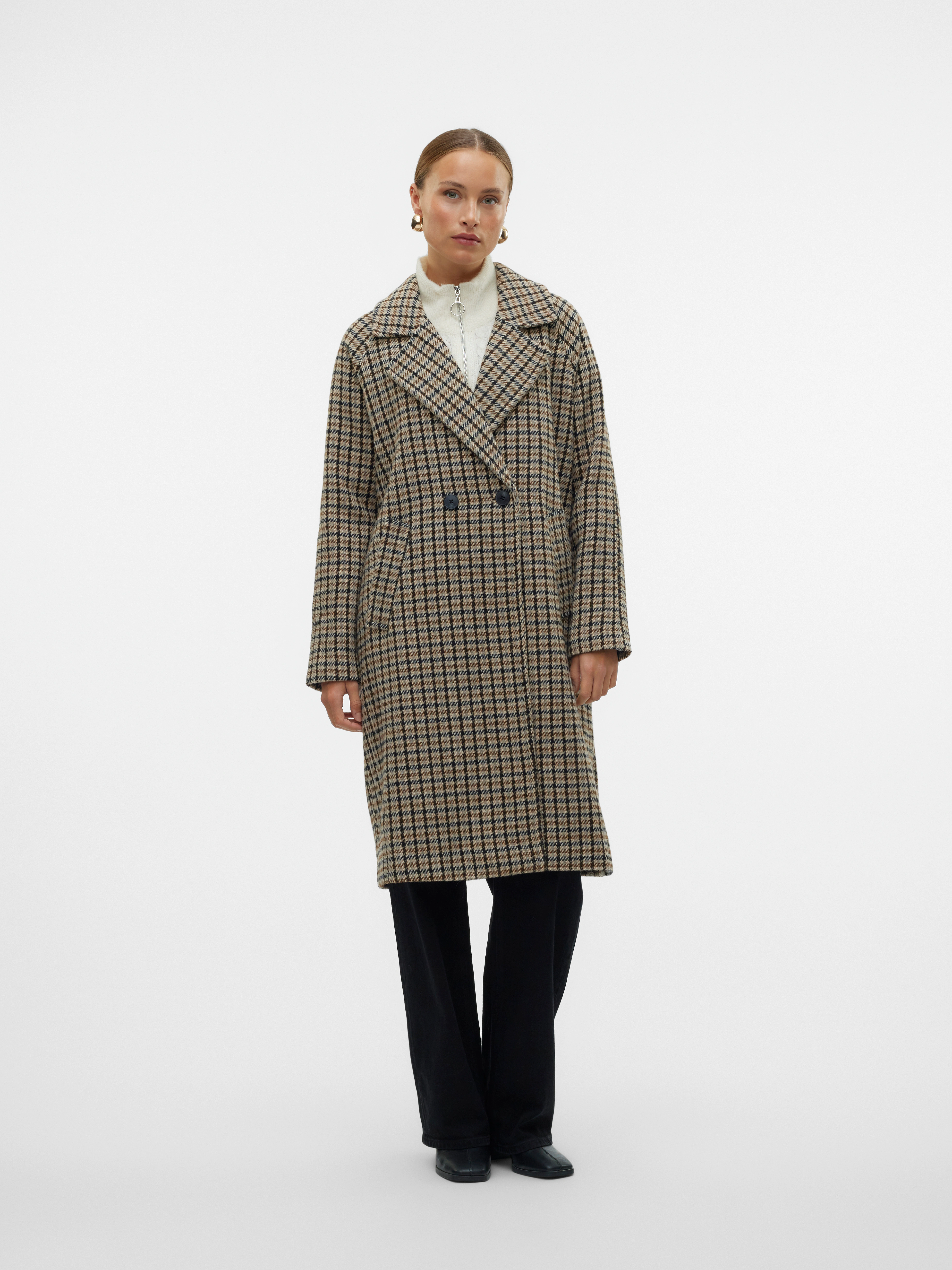 Vero Moda Langmantel "VMHANNAH LONG WOOL CHECK COAT GA BOO" günstig online kaufen