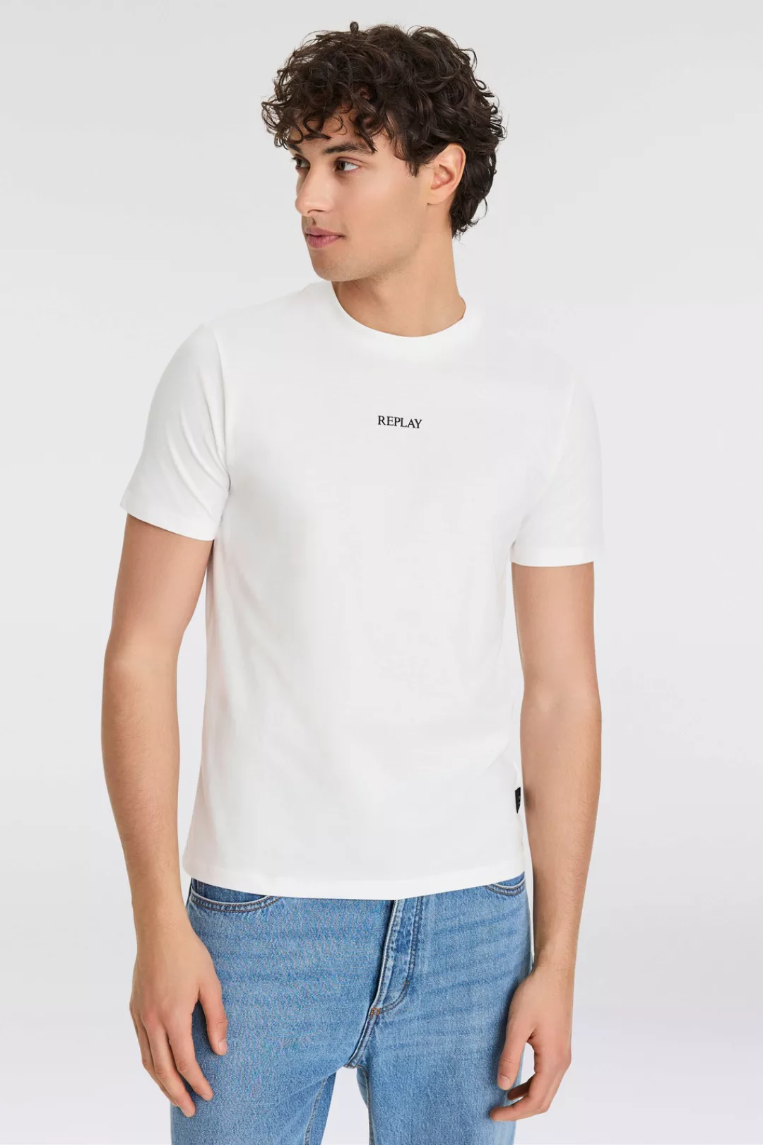 Replay Herren Rundhals T-Shirt BASIC JERSEY 30/1 Regular Fit günstig online kaufen
