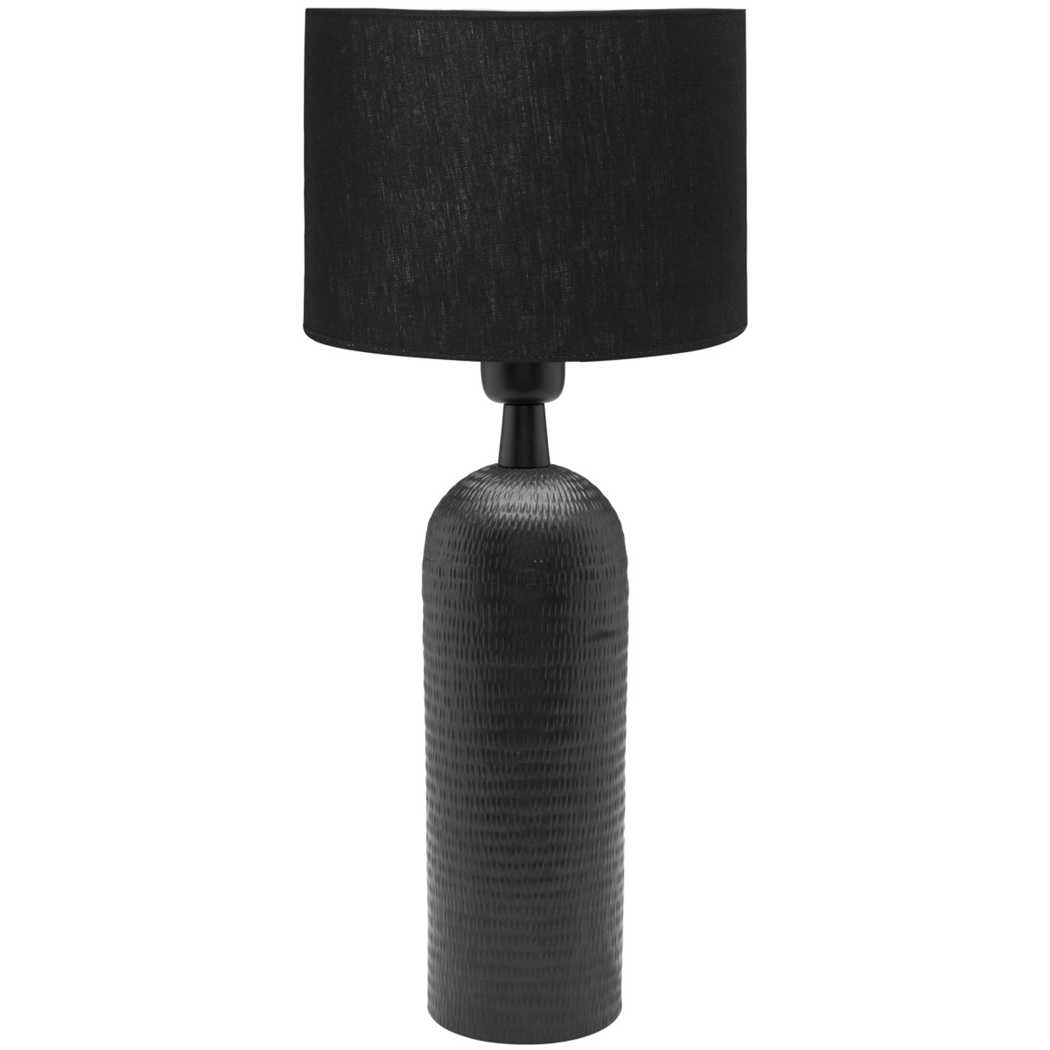 PR Home Riley Tischlampe gehämmertes Metall Textilschirm Schwarz E27 54x25x günstig online kaufen