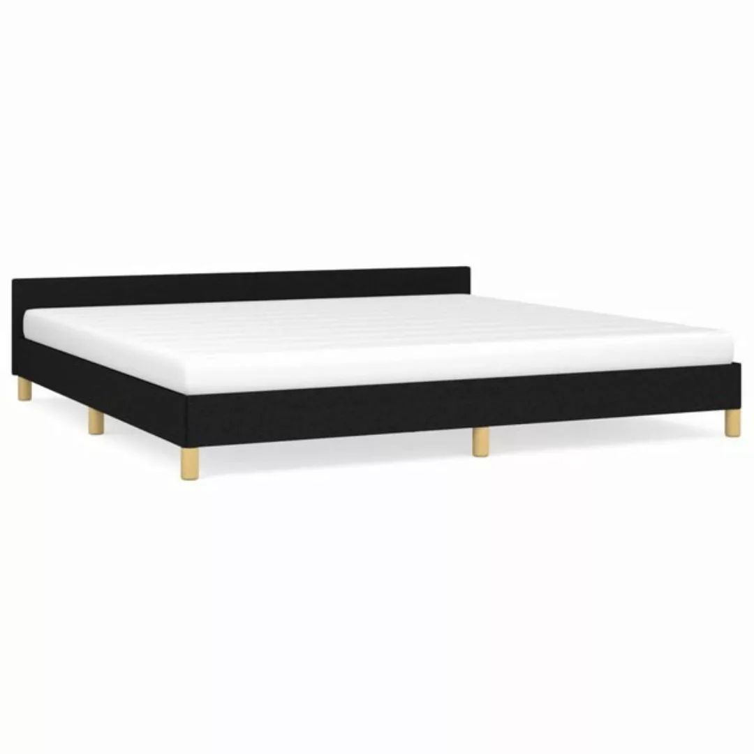 furnicato Bett Bettgestell mit Kopfteil Schwarz 200x200 cm Stoff günstig online kaufen