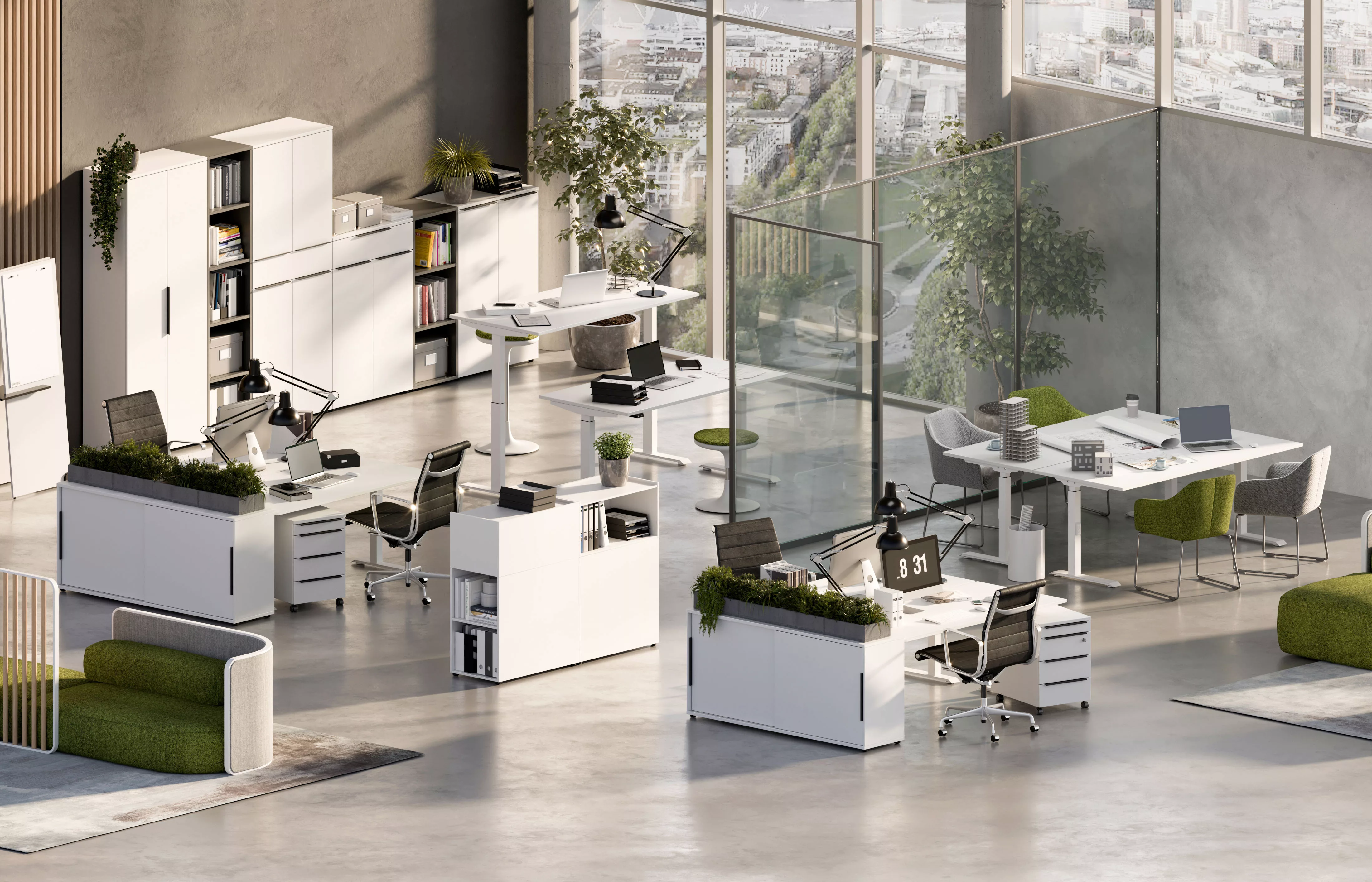 GERMANIA Büromöbel-Set "Mailand", (2 tlg.), inkl. Schreibtisch und Raumteil günstig online kaufen