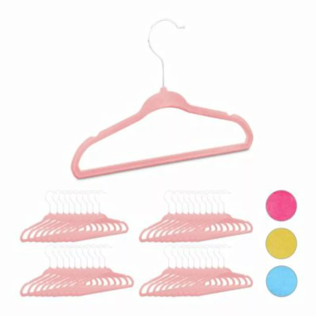 relaxdays 40 x Kleiderbügel Kinder rosa günstig online kaufen