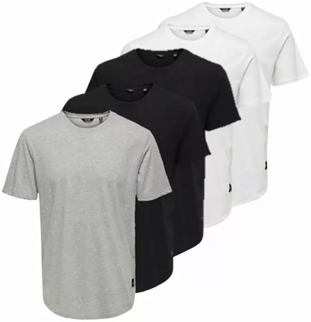 ONLY & SONS T-Shirt ONSMATT LONGY SS TEE 5-PACK günstig online kaufen