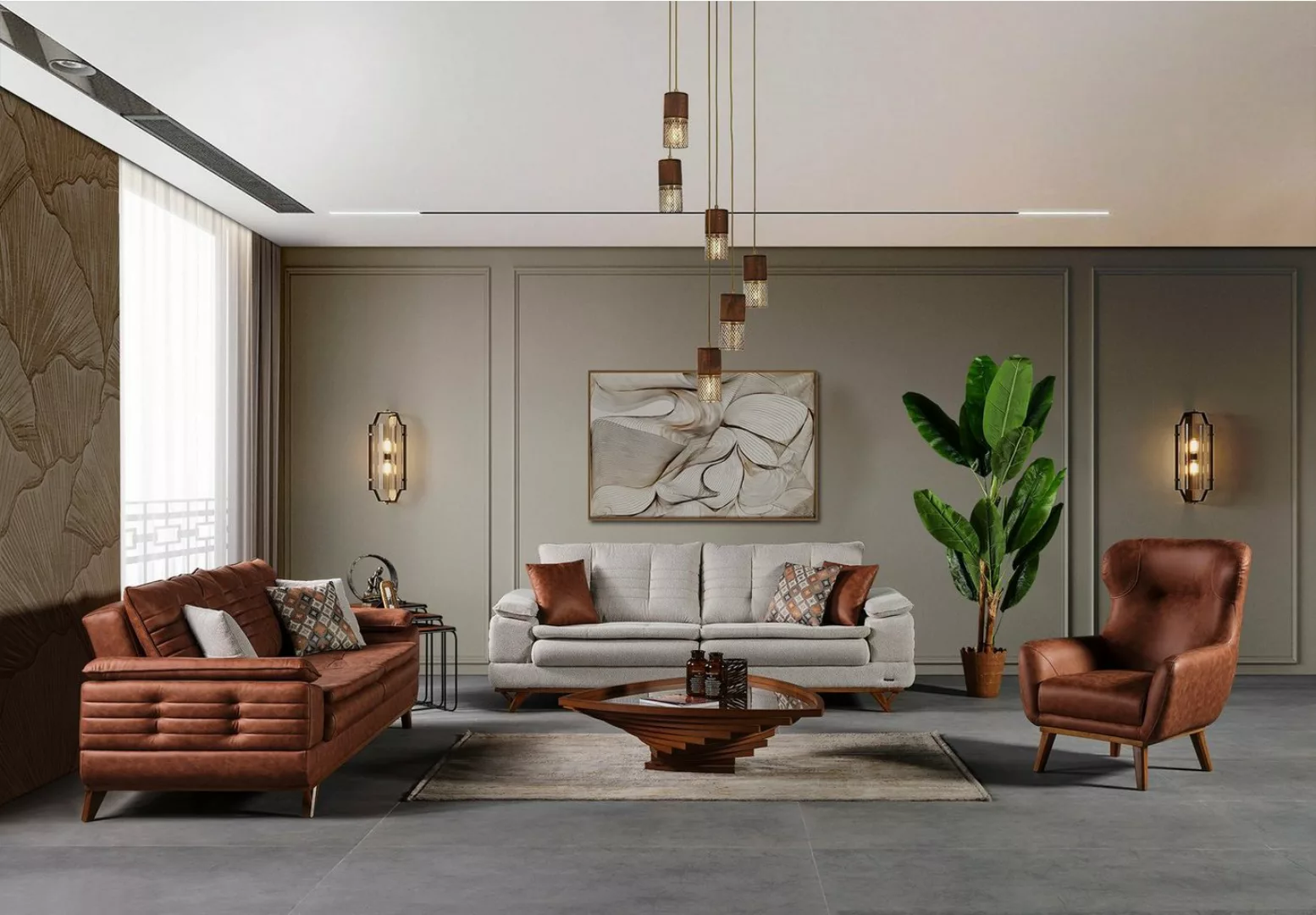 Villa Möbel Polstergarnitur Riga, (Set, 3-tlg), Handmade Quality,strapazier günstig online kaufen