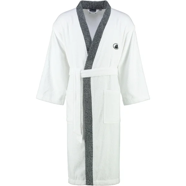 Egeria Bademantel Kimono Black&White - Farbe: white - 001 (011026) günstig online kaufen