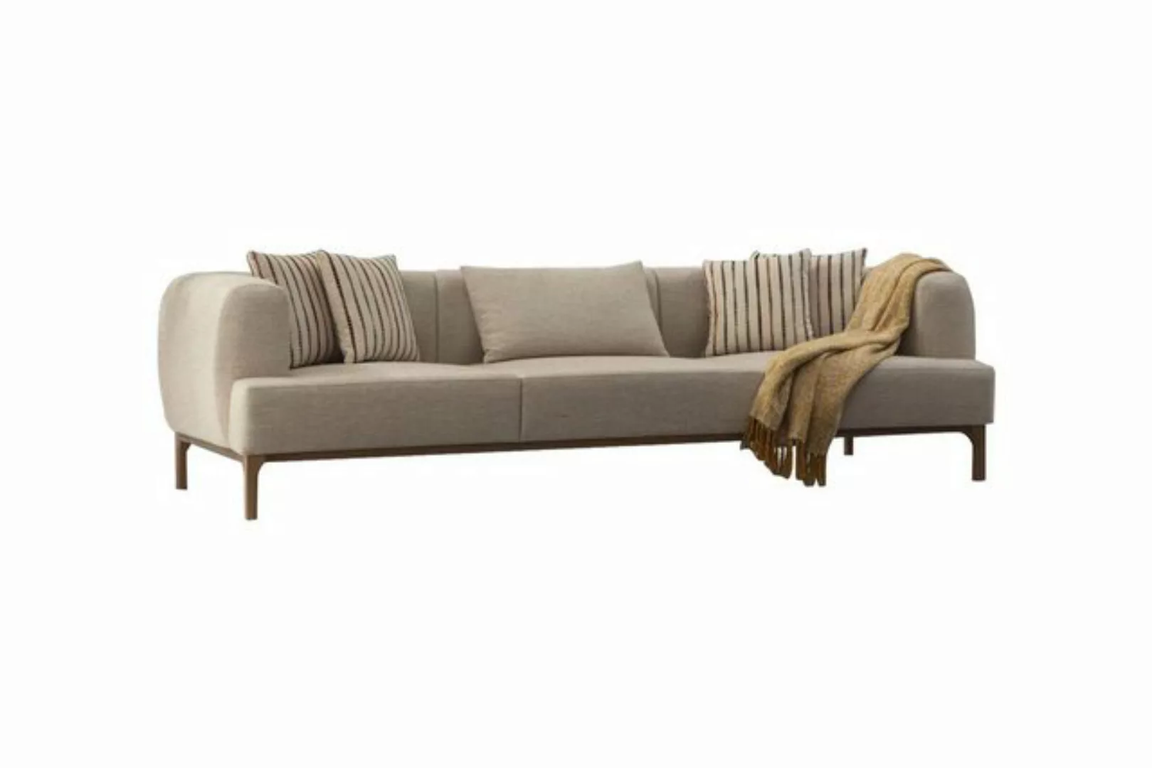 JVmoebel 3-Sitzer Dreisitzer Sofa 3 Sitzer Sofas Beige Stoff Modern Wohnzim günstig online kaufen