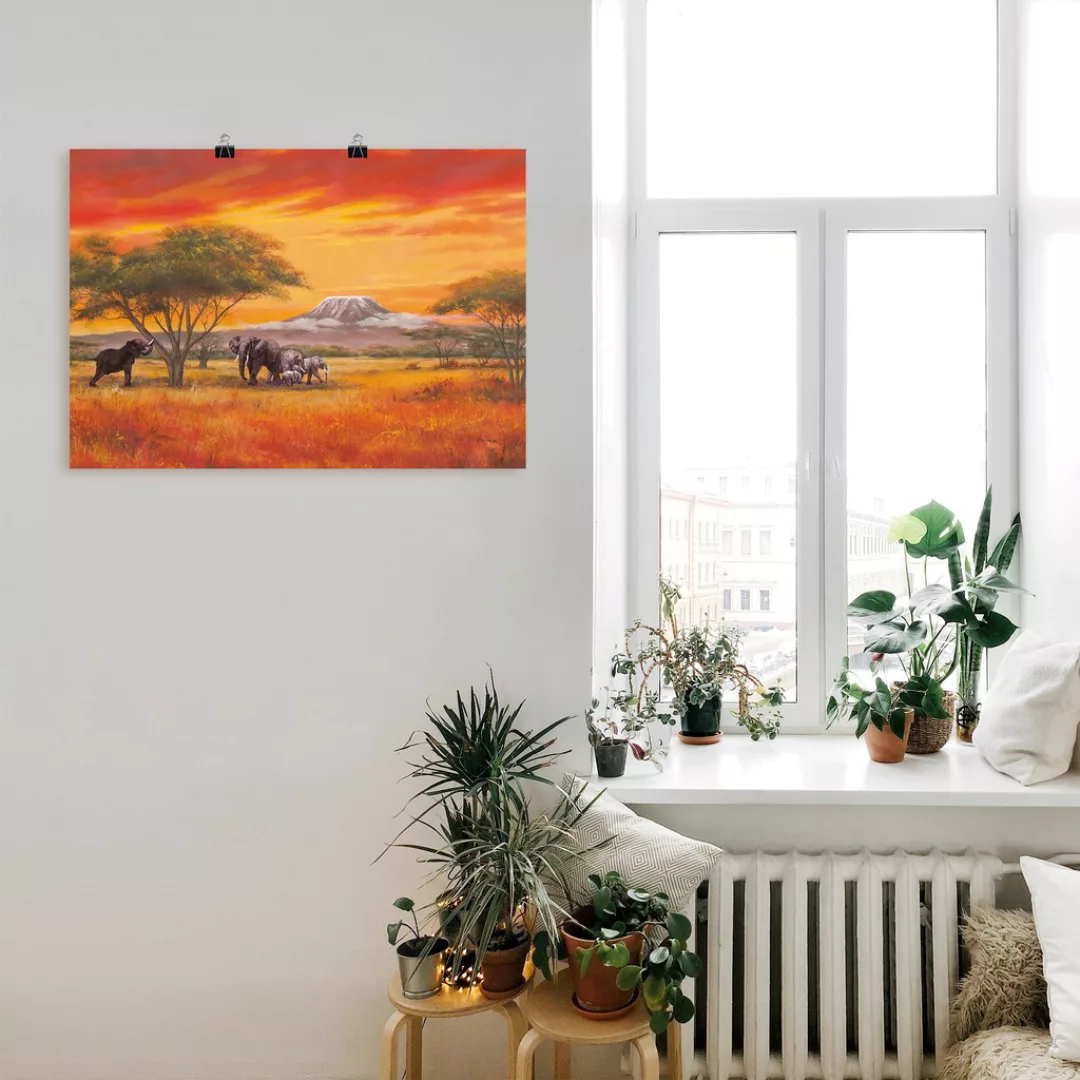 Artland Wandbild "Elefanten", Elefanten Bilder, (1 St.), als Alubild, Outdo günstig online kaufen