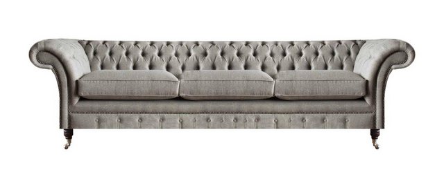 JVmoebel 3-Sitzer Chesterfield Grauer Dreisitzer Wohnzimmer Polstersofas De günstig online kaufen