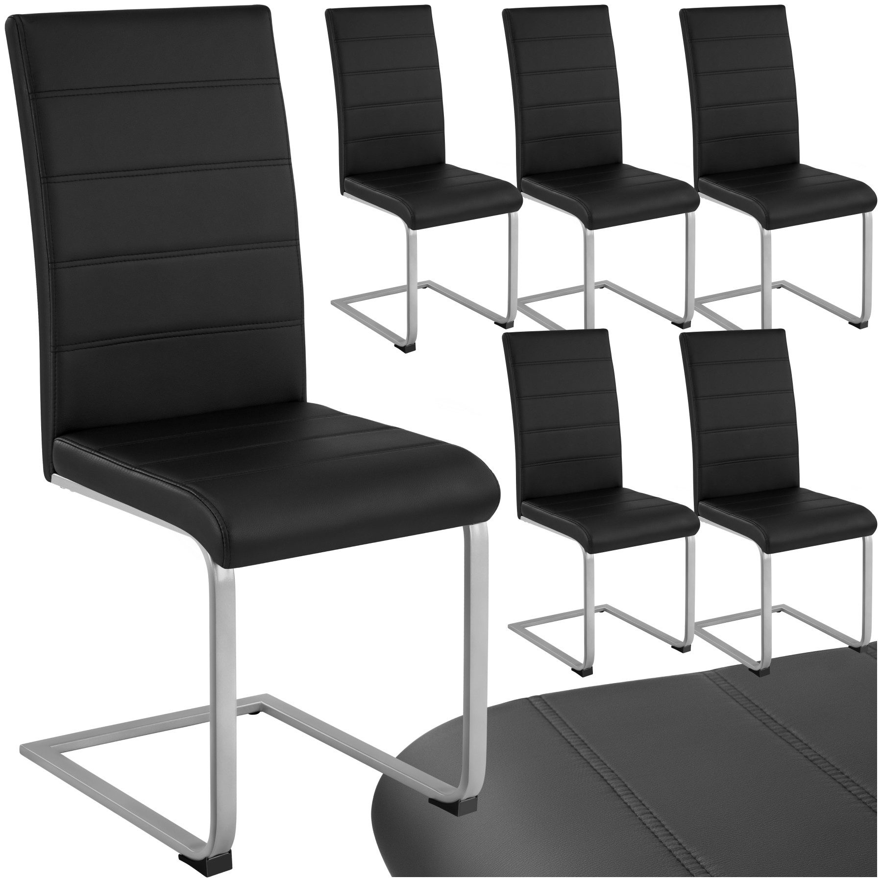 tectake Esszimmerstuhl Schwingstühle, Kunstleder (Set., 6 günstig online kaufen
