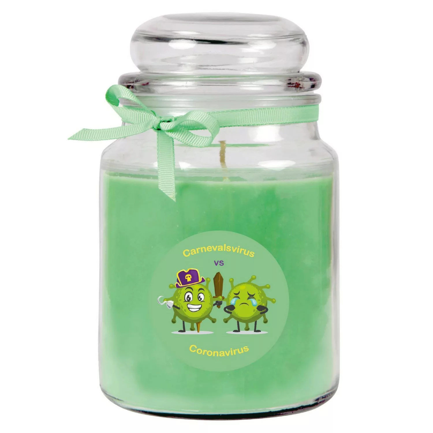 HS Candle Duftkerze & Glas Karneval Grün Bonbon 110h günstig online kaufen