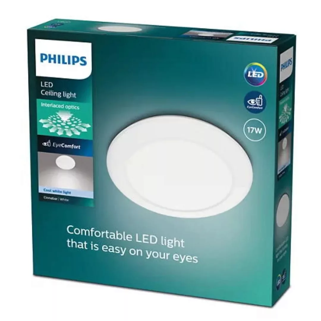 Philips LED Deckenleuchte Cinnabar in Weiß 17W 1500lm günstig online kaufen