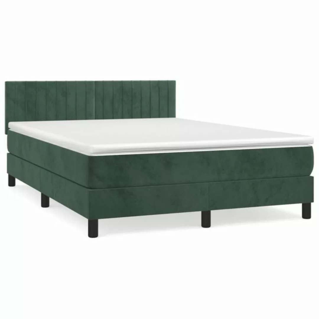 vidaXL Boxspringbett Bett Boxspringbett mit Matratze Samt (140 x 190 cm, Gr günstig online kaufen