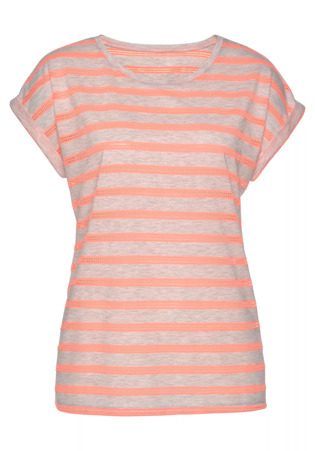 Vivance Kurzarmshirt mit transparenten Neon-Einsätzen, T-Shirt, lockere Pas günstig online kaufen