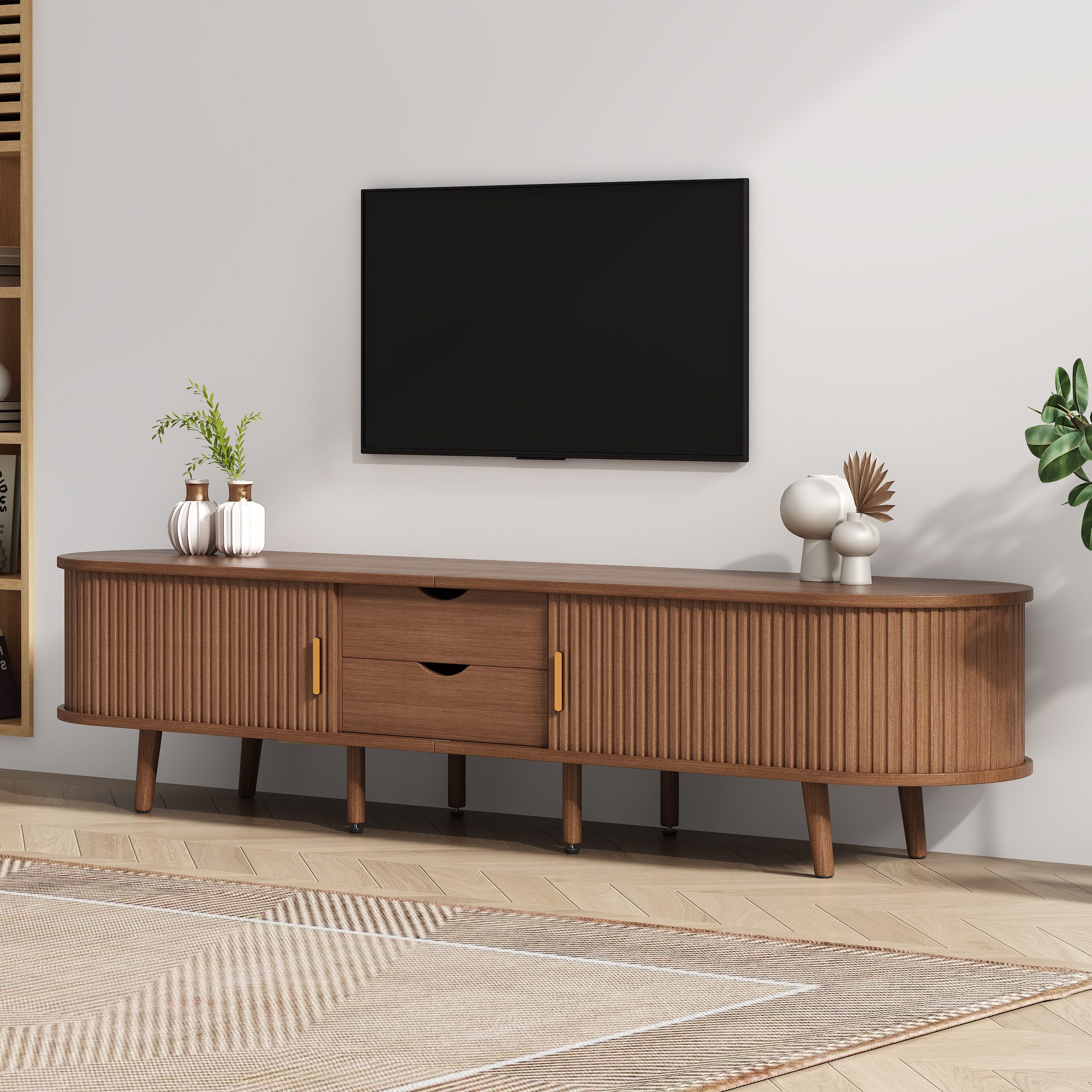 OKWISH Lowboard mit Stauraum, Holzmaserung (Wohnzimmermöbel, günstig online kaufen