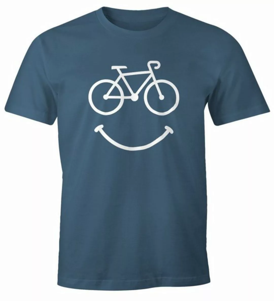 MoonWorks Print-Shirt Fahrrad Herren T-Shirt Smile Happy Bike Radfahren Fun günstig online kaufen