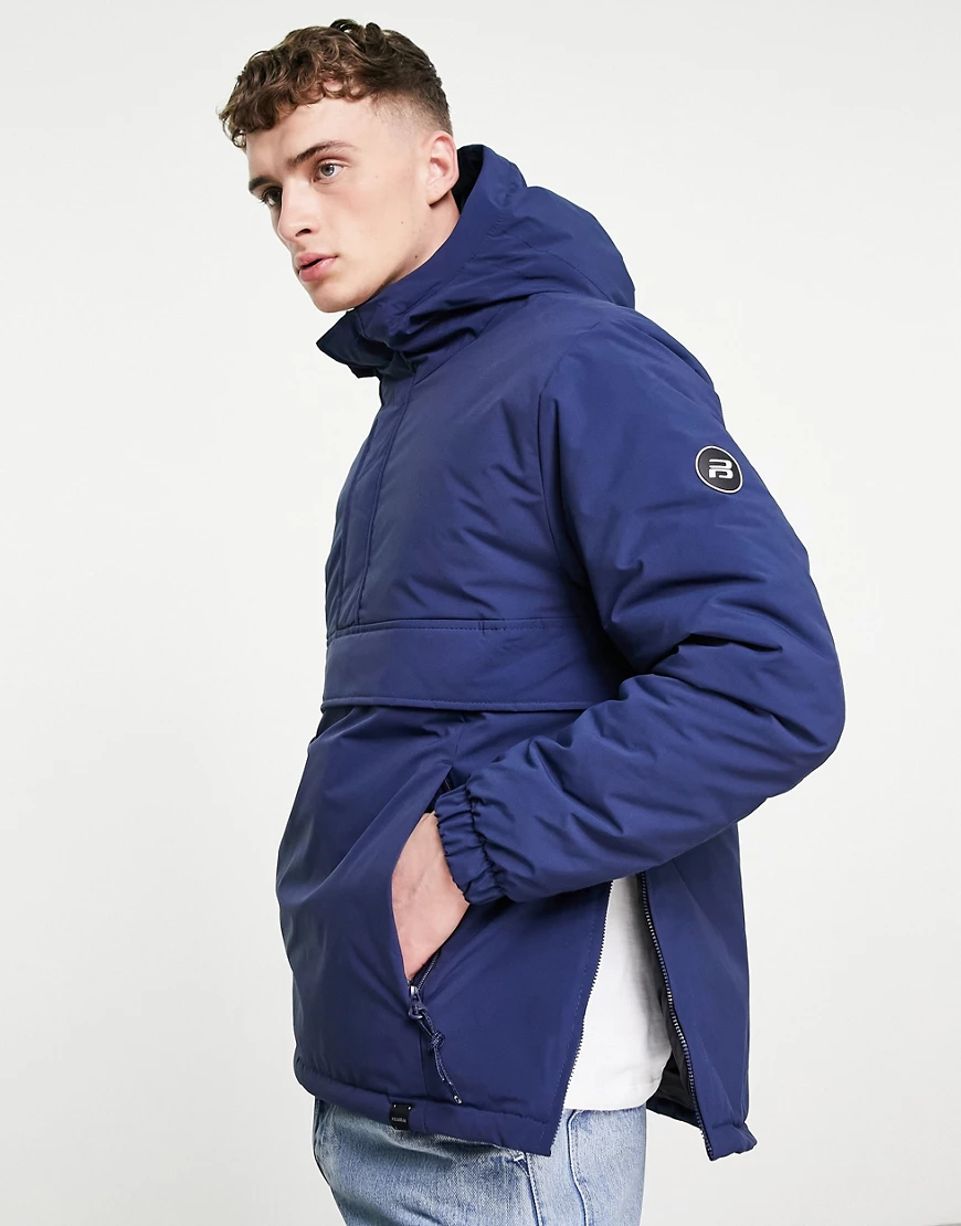 Pull&Bear – Windjacke zum Überziehen in Marineblau günstig online kaufen