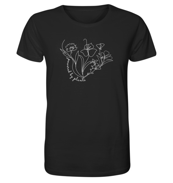 Organic Unisex T-shirt "Powered By Plants" Aus 100% Bio-baumwolle günstig online kaufen