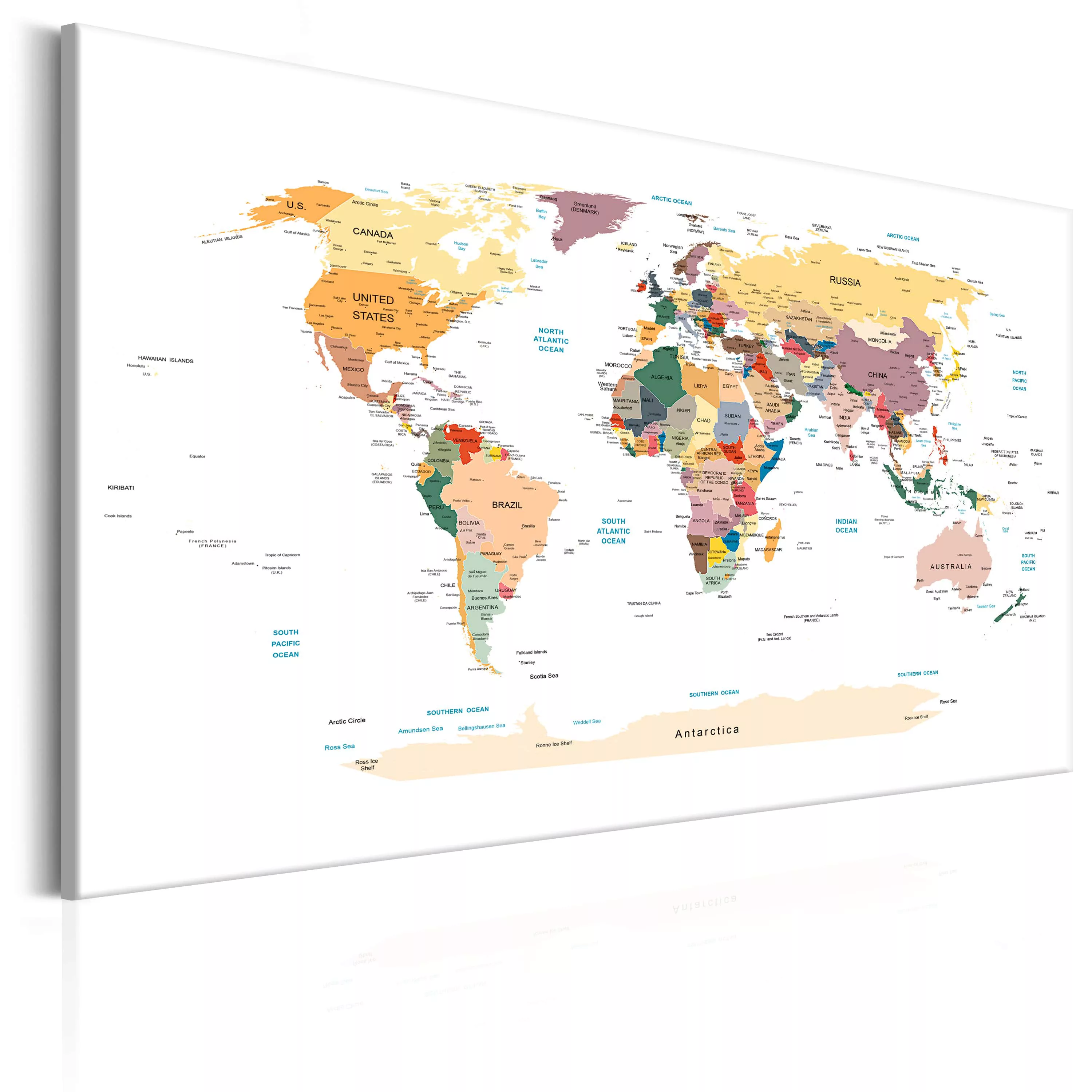 Wandbild - World Map: Travel Around the World günstig online kaufen