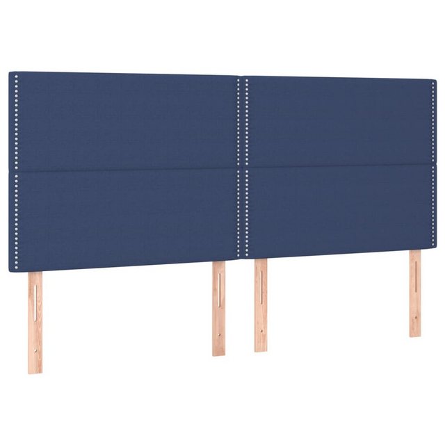 vidaXL Bett, Kopfteile 4 Stk. Blau 100x5x78/88 cm Stoff günstig online kaufen