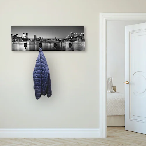 Artland Garderobenleiste »New York City Skyline Brooklyn Bridge«, teilmonti günstig online kaufen