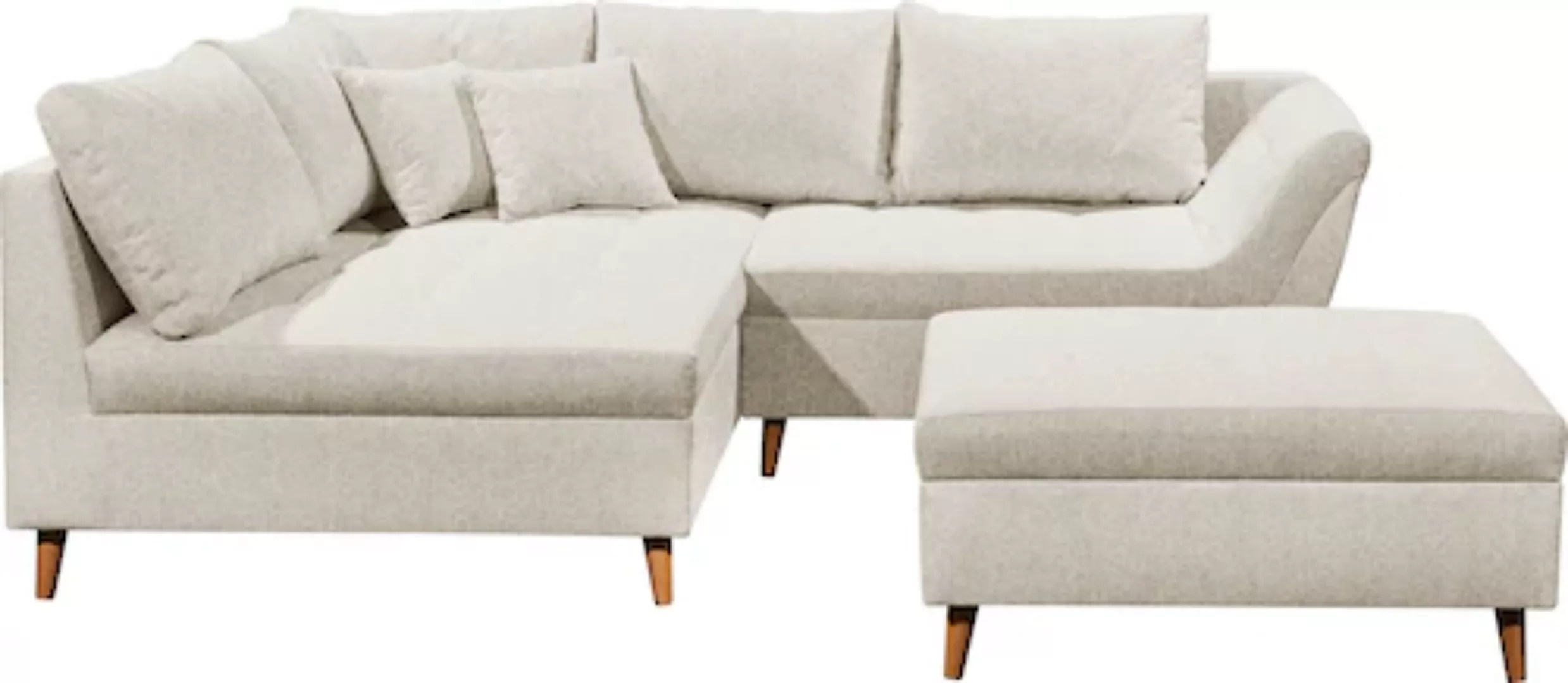 ED EXCITING DESIGN Ecksofa »Split L-Form«, (Set, Ecksofa mit Hocker), frei günstig online kaufen