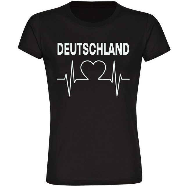 multifanshop T-Shirt Damen Deutschland - Herzschlag - Frauen günstig online kaufen