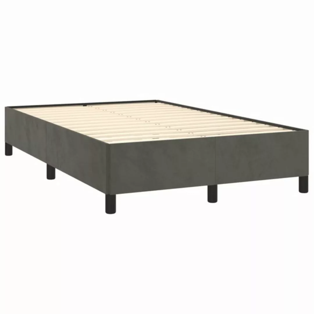 vidaXL Bett Bettgestell Dunkelgrau 120x190 cm Samt günstig online kaufen