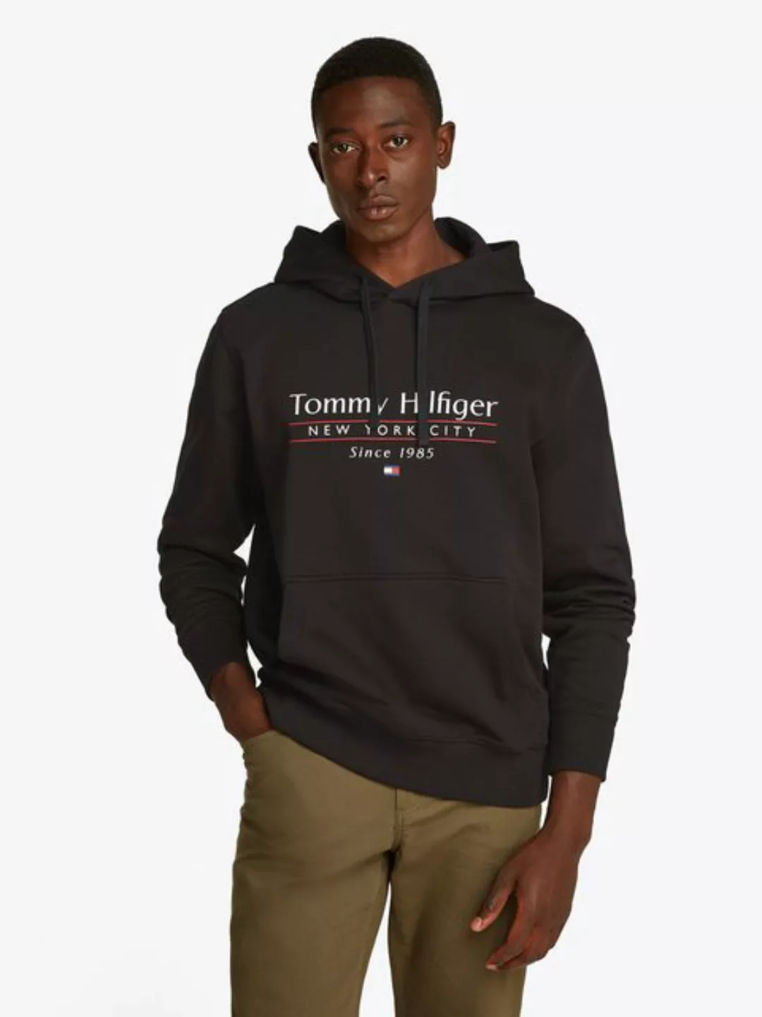 Tommy Hilfiger Hoodie HILFIGER CENTER STACK HOODY mit großem mehrfarbigen P günstig online kaufen