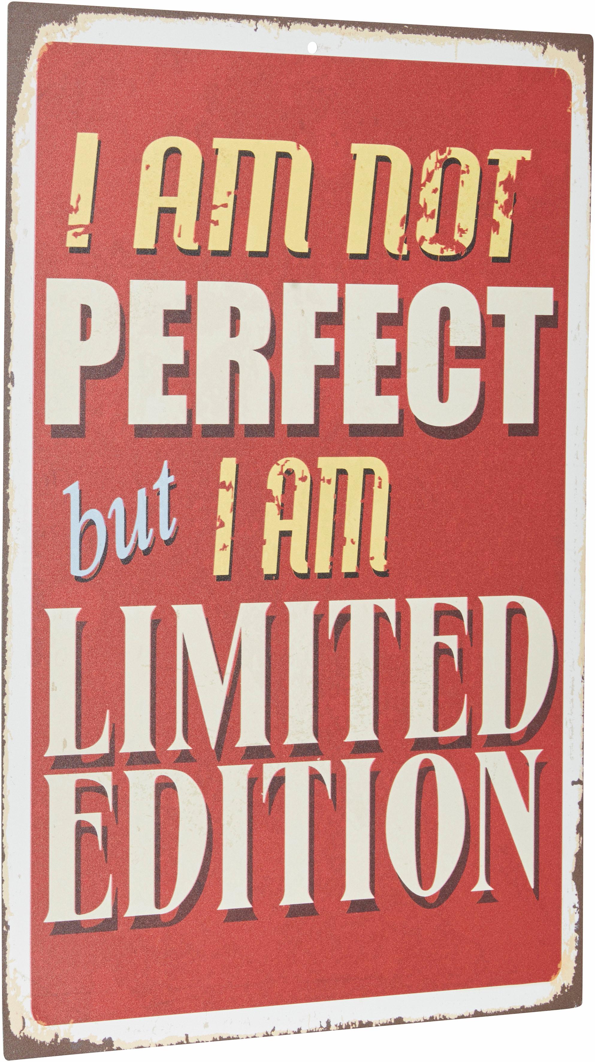 Home affaire Metallbild "I am not perfect …", Maße (B/H): ca. 20/30 cm günstig online kaufen