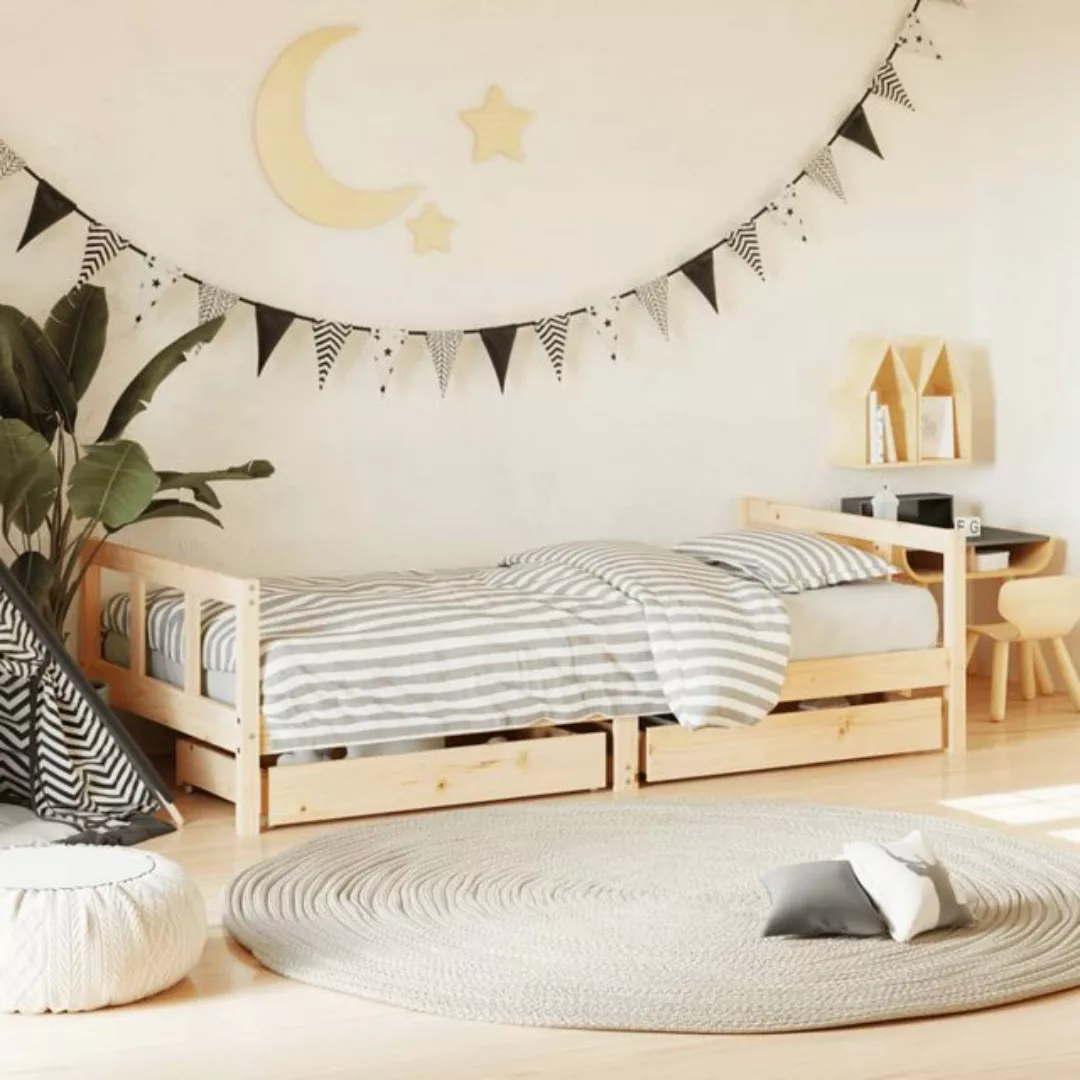 vidaXL Kinderbett Kinderbett mit Schubladen 90x190 cm Massivholz Kiefer günstig online kaufen