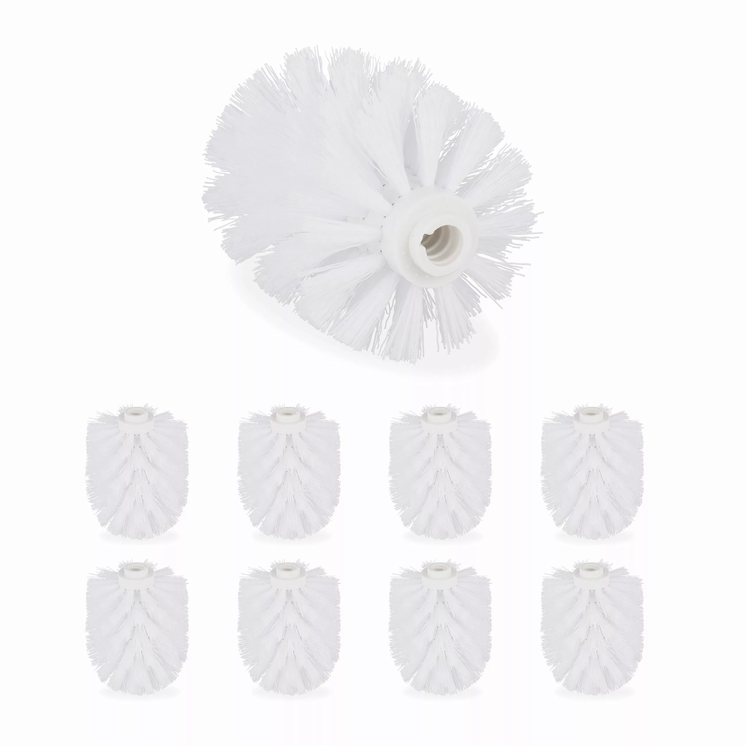 relaxdays Toilettenpapierhalter Klobürste Ersatzbürstenkopf 9er Set, günstig online kaufen