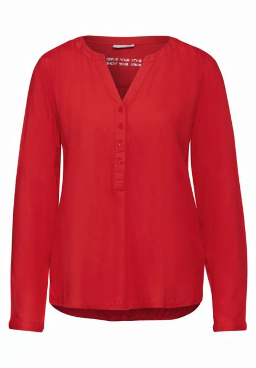 STREET ONE Klassische Bluse Street One Uni Basic Bluse in Mandarin Red (1-t günstig online kaufen