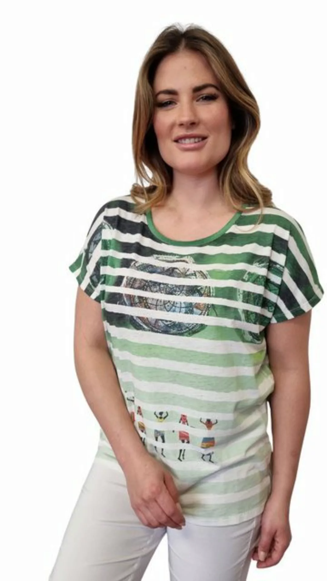 Estefania for woman Print-Shirt T-Shirt im bedruckten Streifenlook mit Stra günstig online kaufen