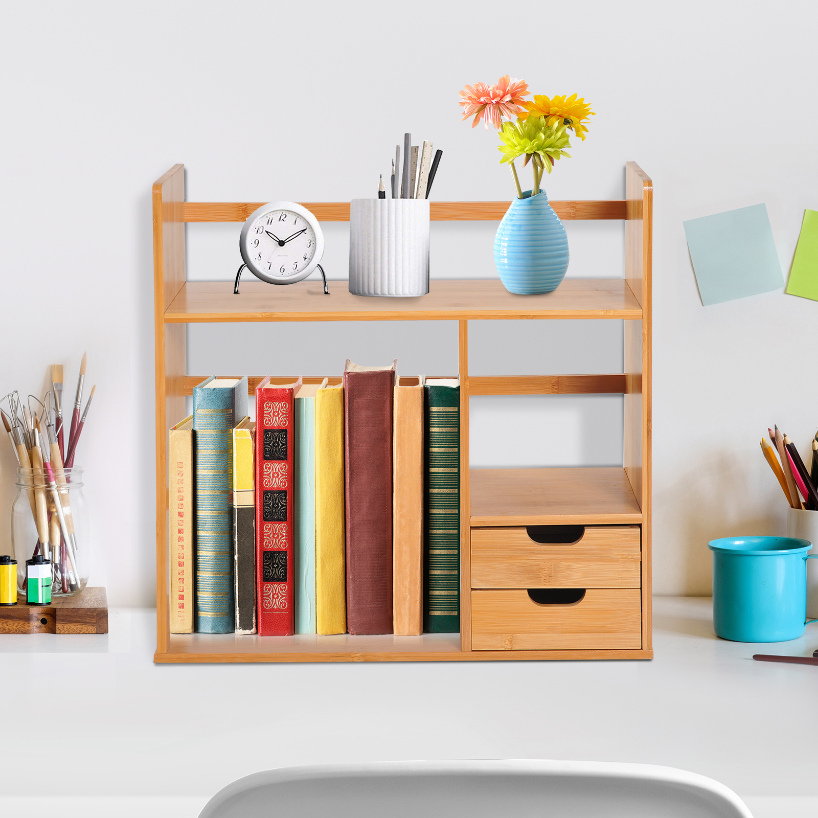 HOMCOM® Tisch Bambus Bücherregal Student Lagerregal   Aosom günstig online kaufen