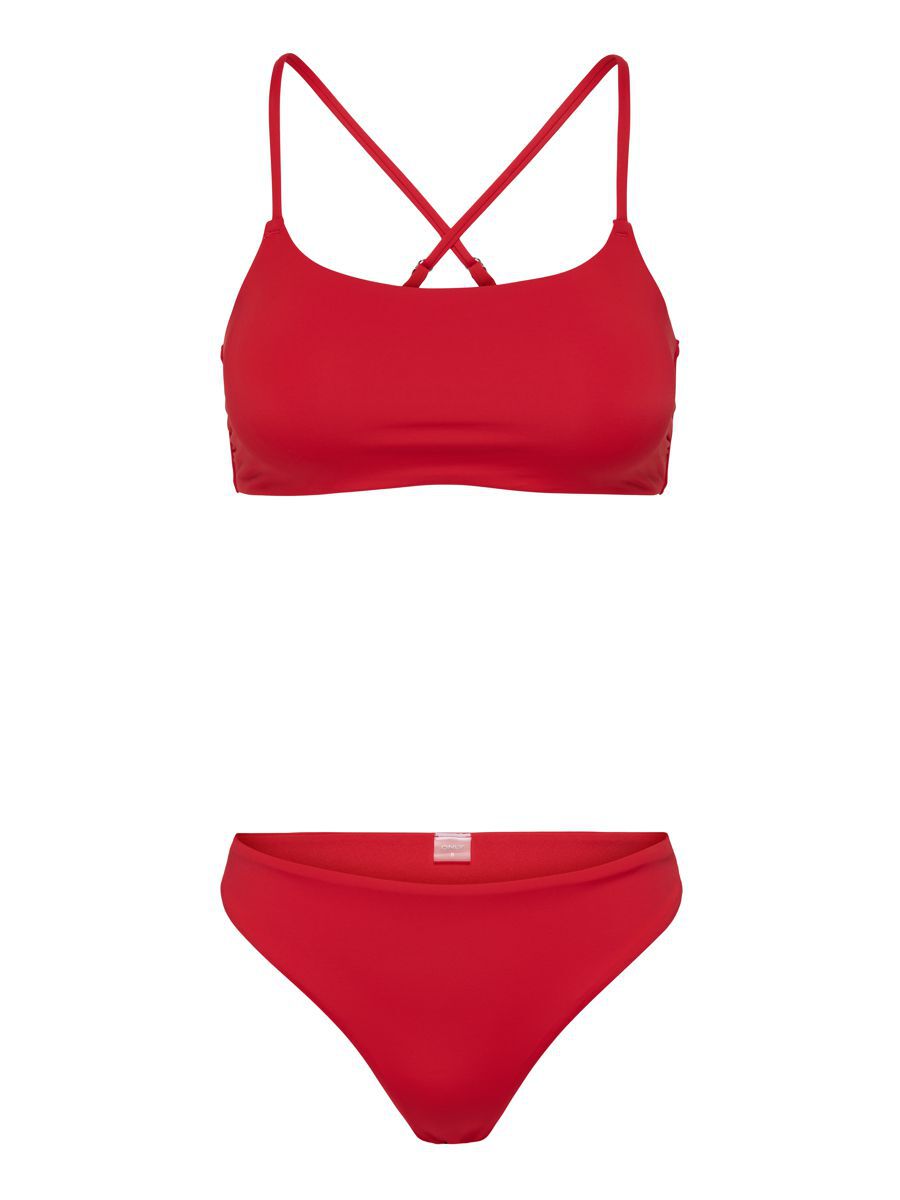 ONLY Einfarbiger Bikini Damen Rot günstig online kaufen