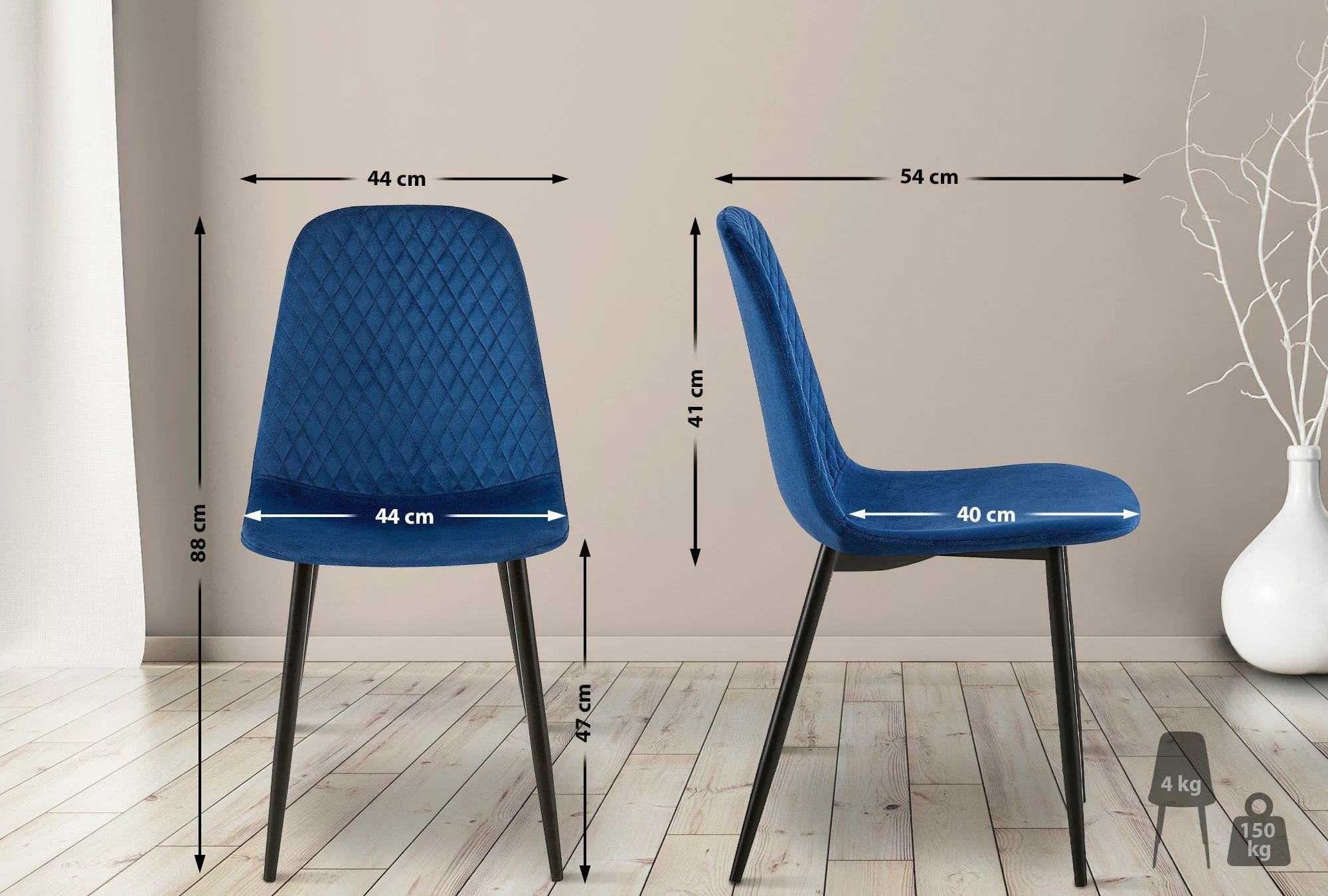 CLP Esszimmerstuhl Giverny, Samt/ Stoff, Ziernähte, günstig online kaufen