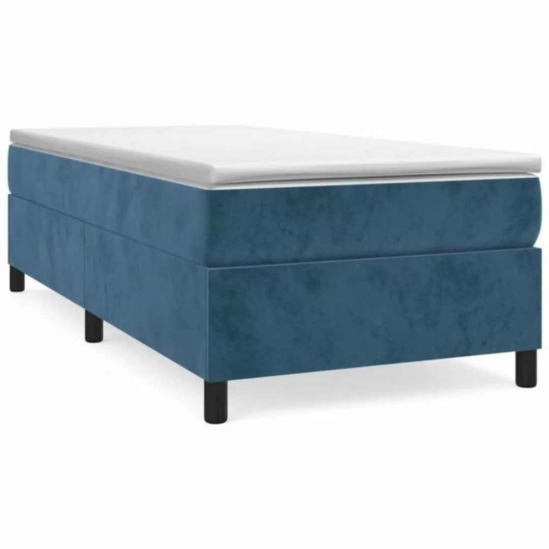 furnicato Bett Boxspringbett mit Matratze Dunkelblau 100x200 cm Samt (1-tlg günstig online kaufen