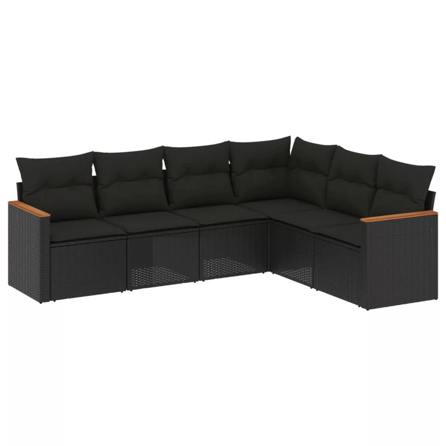 vidaXL 6-tlg Garten-Sofagarnitur mit Kissen Schwarz Poly Rattan Modell 103 günstig online kaufen