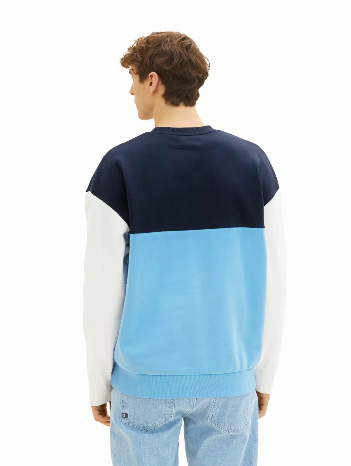 Tom Tailor Denim Herren Rundhals Sweatshirt COLORBLOCK - Relaxed Fit günstig online kaufen