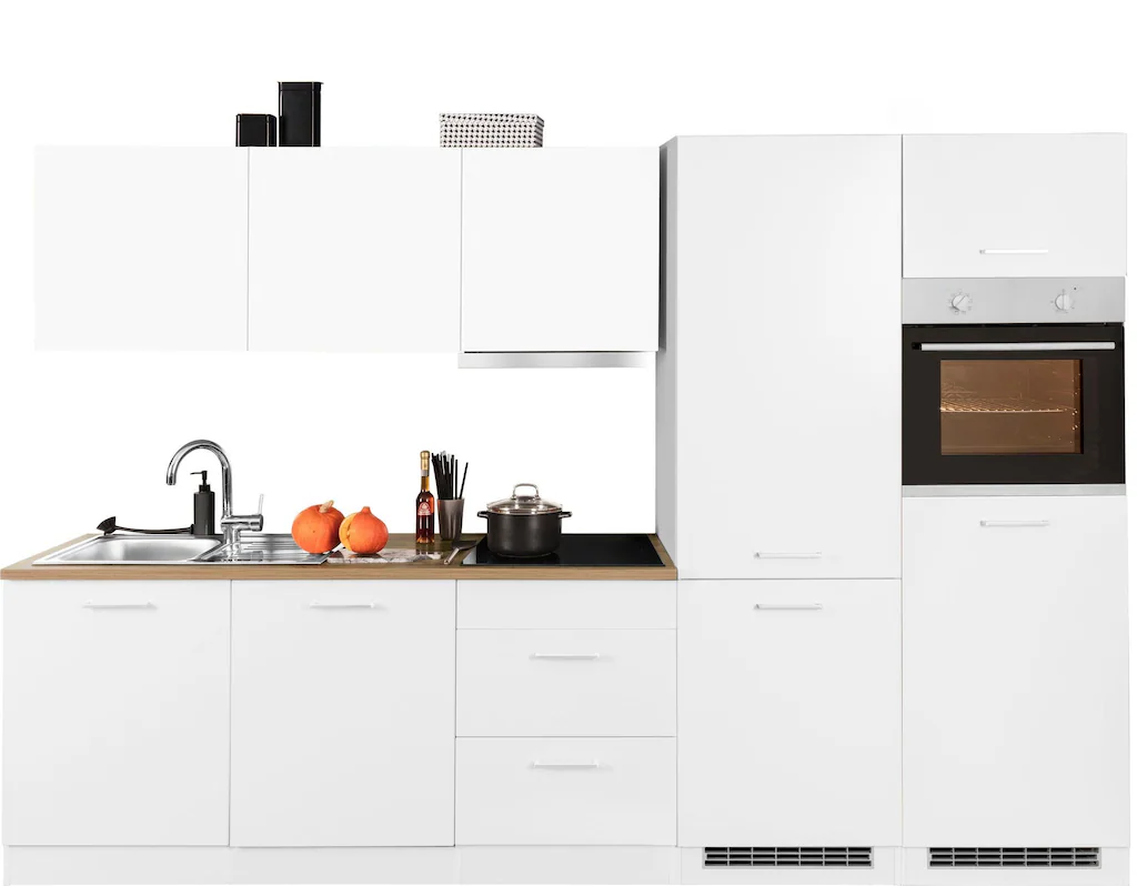 HELD MÖBEL Küchenzeile "Kehl", mit E-Geräten, 300cm, inkl. Kühl/Gefrierkomb günstig online kaufen