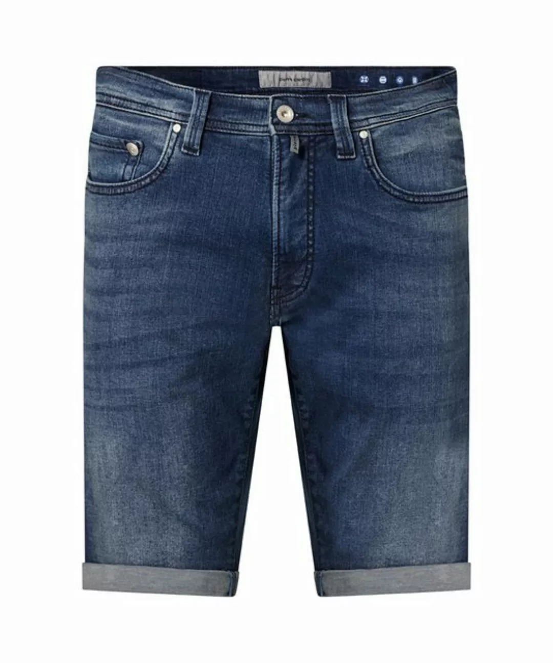 Pierre Cardin 5-Pocket-Jeans PIERRE CARDIN LYON BERMUDA dark blue used buff günstig online kaufen